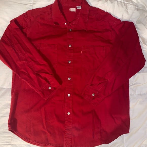 Vintage Levi red button down denim jacket